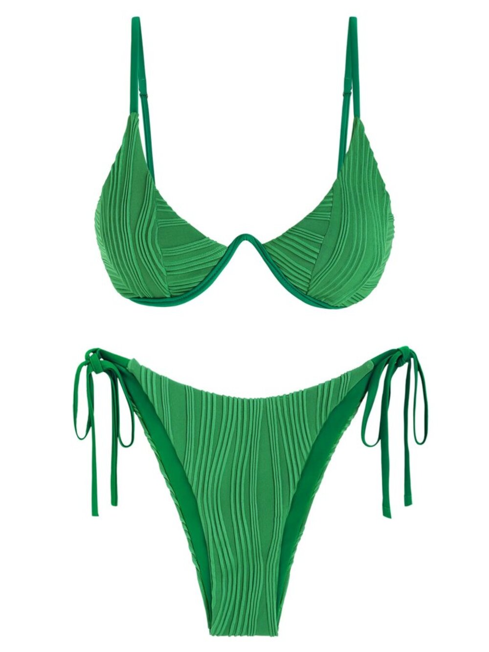 ZAFUL Bikini Sets for Women Padded Push Up Two Piece Swimsuit High Cut Sexy XS